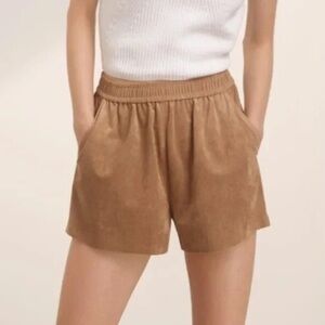 Aritzia Wilfred Free suede shorts